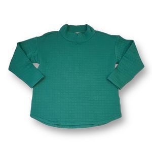 Talbots Emerald Green Textured Long Sleeve Top